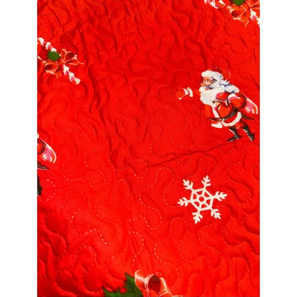 Jessy Home Red Santa Claus Christmas Bedspread Quilt Twin Pillow Shams 68 x 86 n